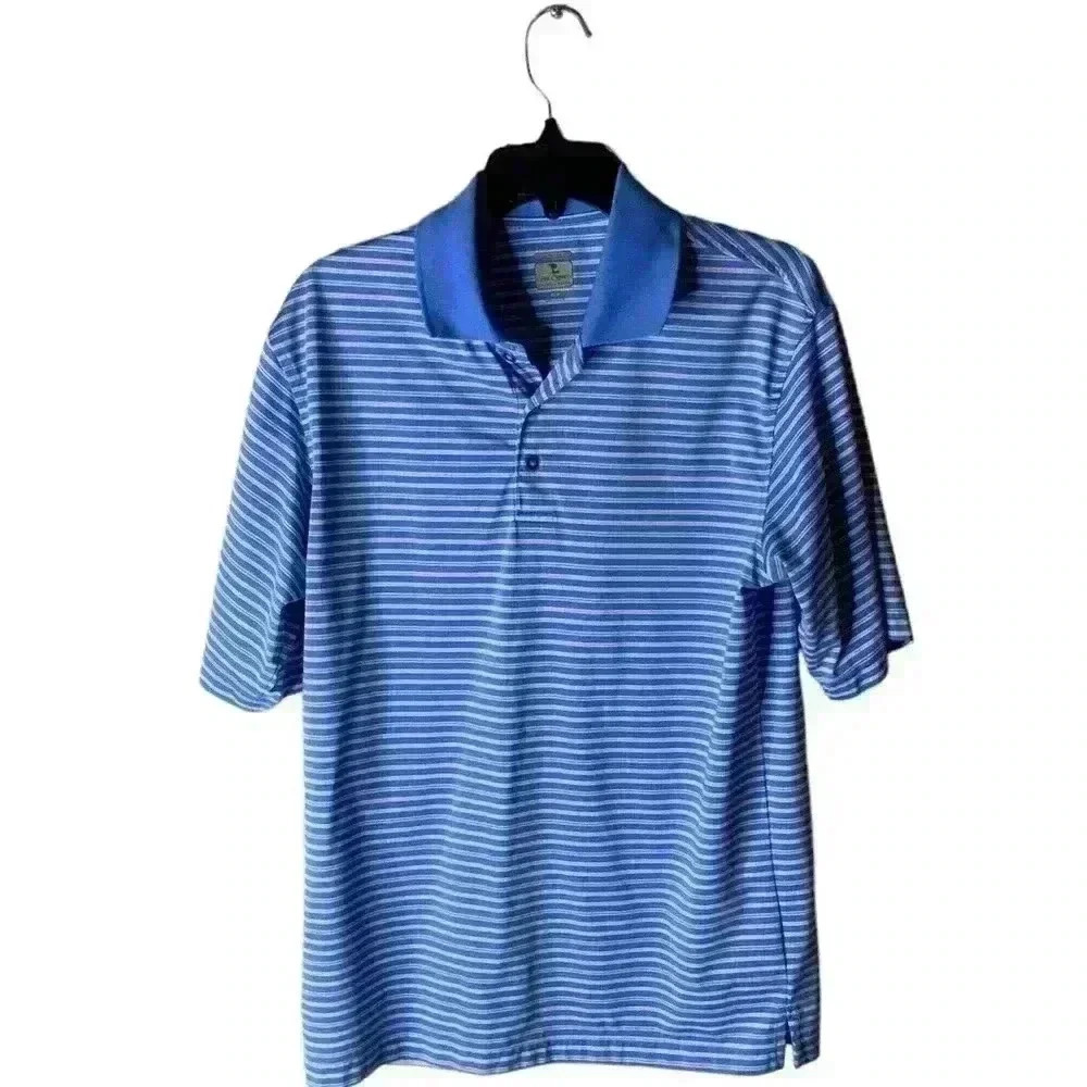 Lone Cypress by Pebble Polo Shirt Men’s Size Medium Button Front Stripe Top